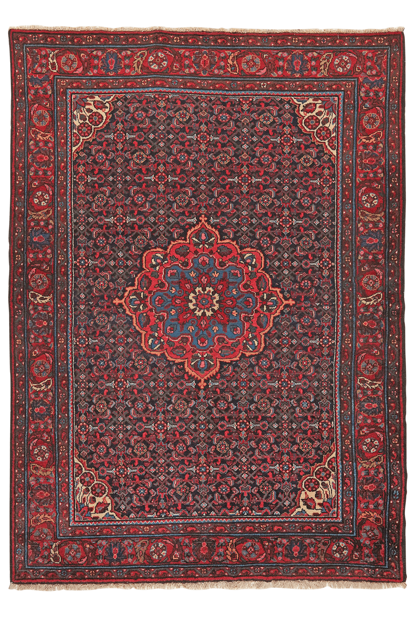 Koutabad — Hand-knotted, 140x202 cm, Blue, 100% Virgin Wool | Main view