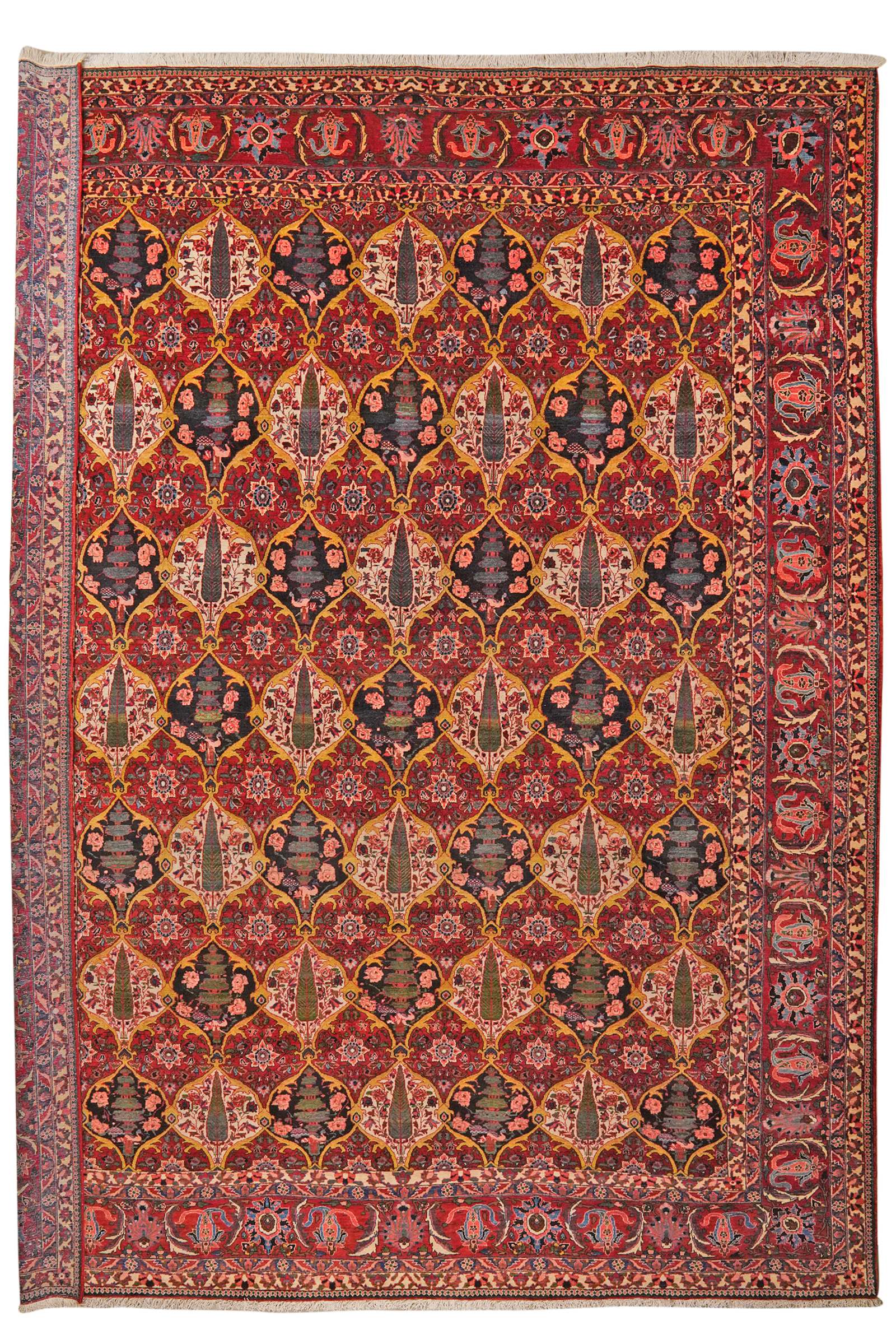 Bakhtiar — Handgefertigt, 429x320 cm, Rot, 100% Virgin Wool | Main view