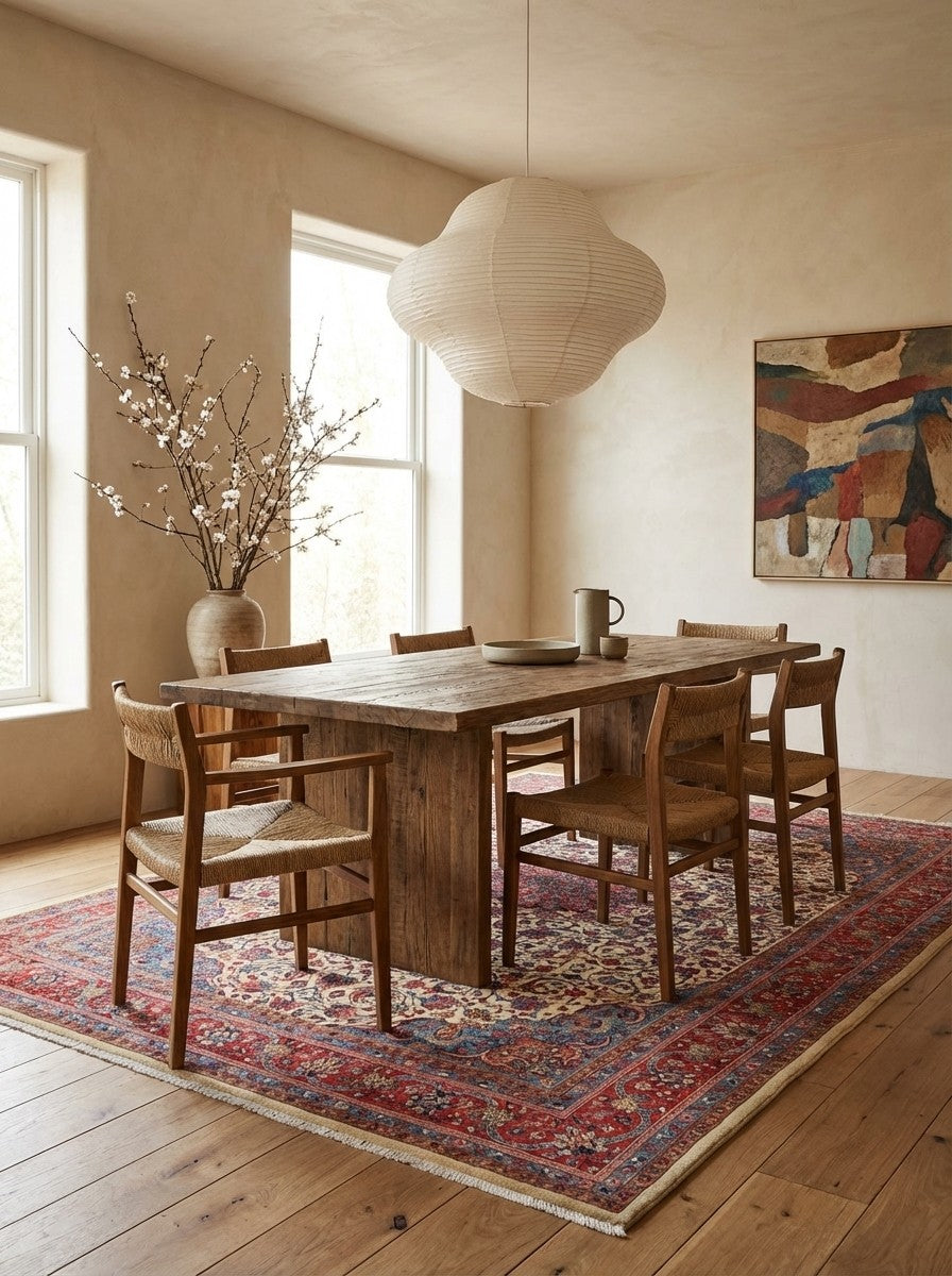 Sarough — Hand-knotted, 264x385 cm, Beige, 100% Virgin Wool | Detail view