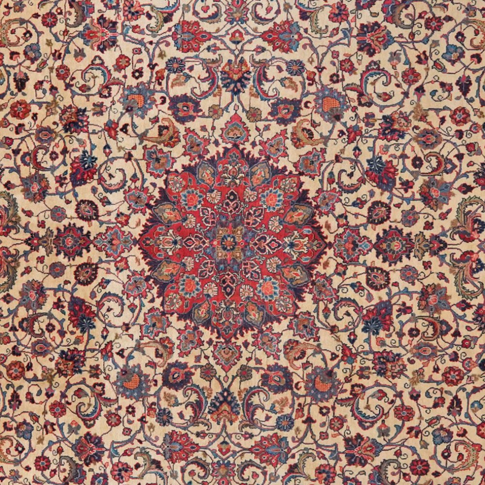 Sarough — Hand-knotted, 264x385 cm, Beige, 100% Virgin Wool | View 4