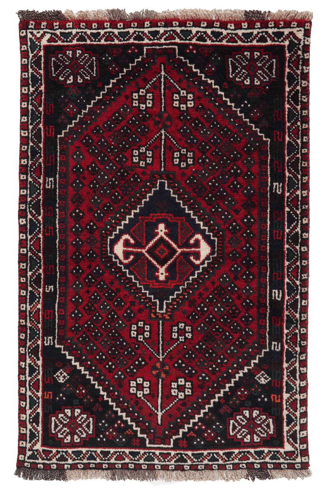 Shiraz — Hand-knotted, 83x129 cm, Red, 100% Virgin Wool | Main view