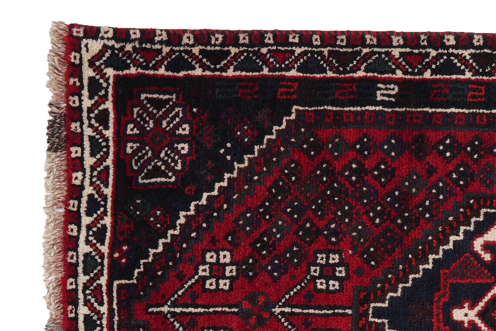 Shiraz — Hand-knotted, 83x129 cm, Red, 100% Virgin Wool | View 3