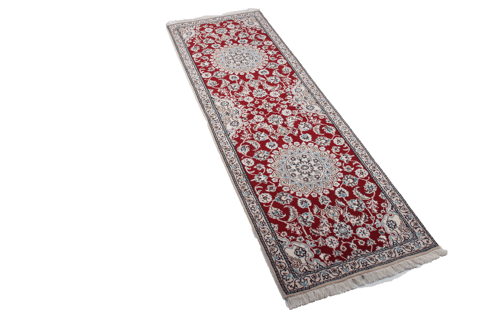 Nain 9La — Hand-knotted, 60x200 cm, Red, 100% Virgin Wool | View 8