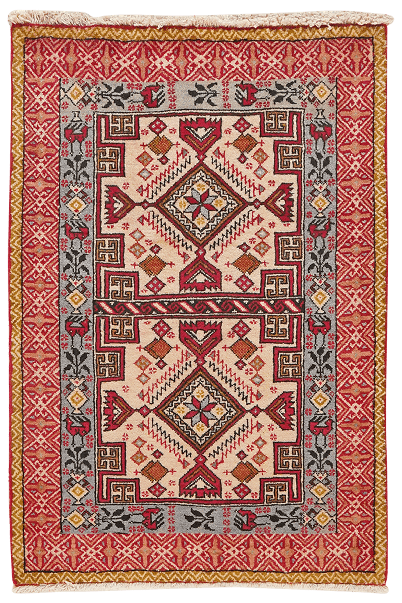 Gashgai — Hand-knotted, 63x92 cm, Beige, 100% Virgin Wool | Main view
