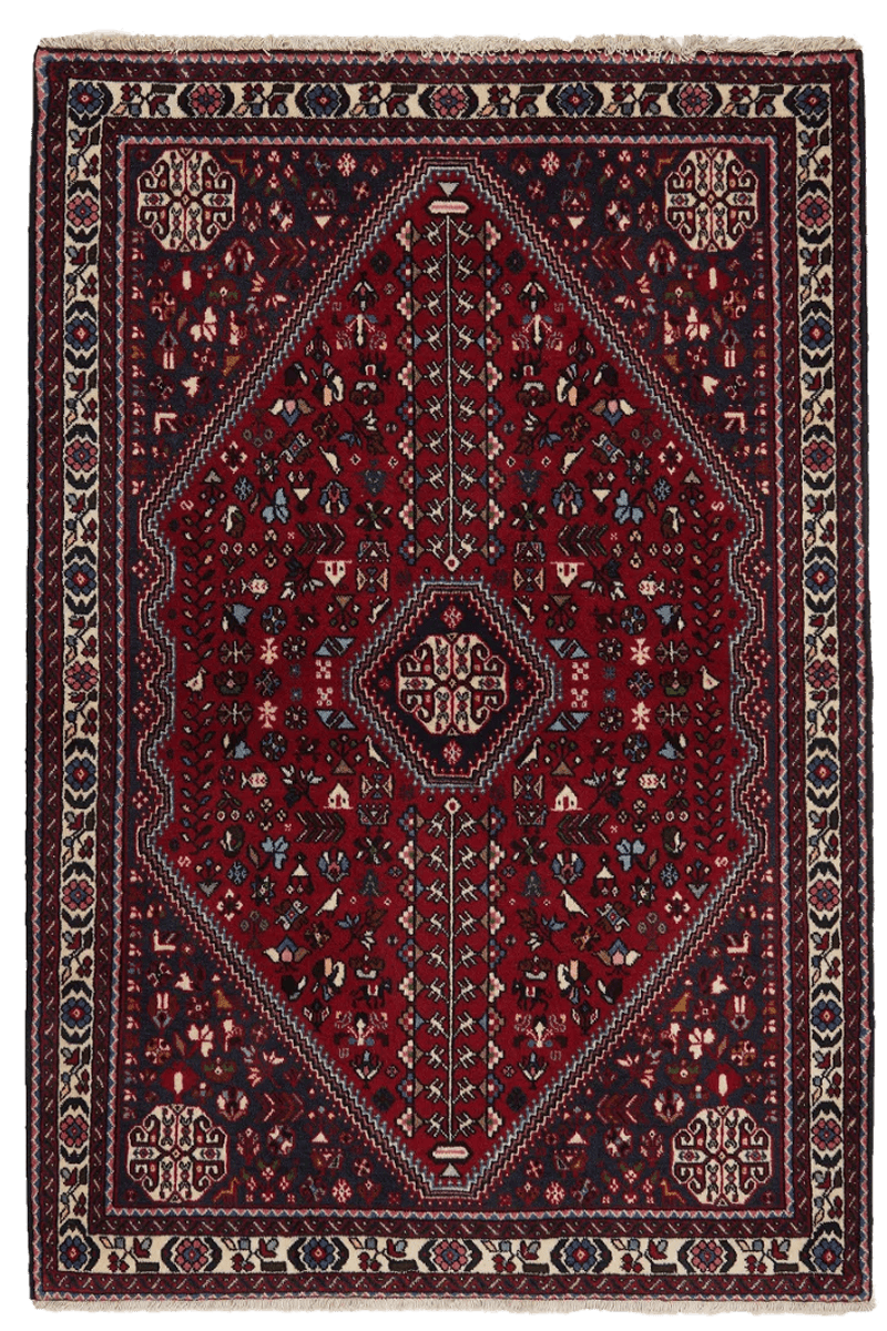 Abadeh — Hand-knotted, 105x154 cm, Red, 100% Virgin Wool | Main view