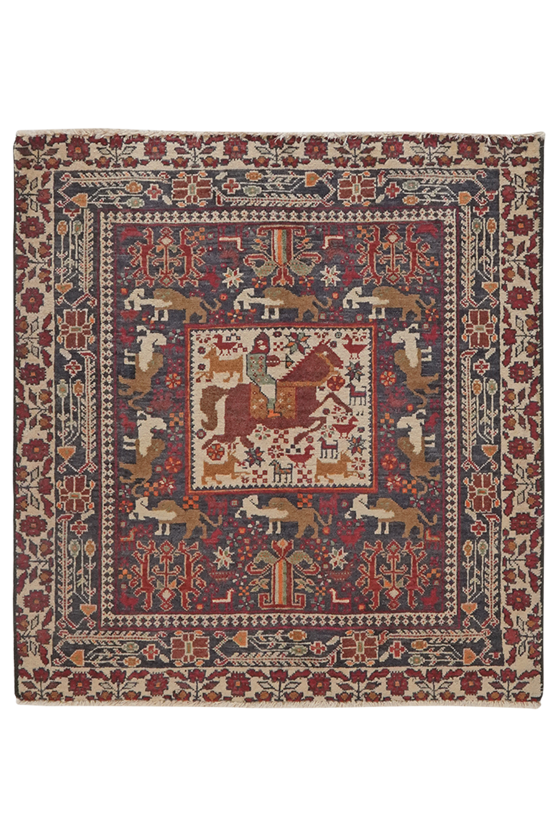 Belutch — Hand-knotted, 78x84 cm, Multicolor, 100% Virgin Wool | Main view