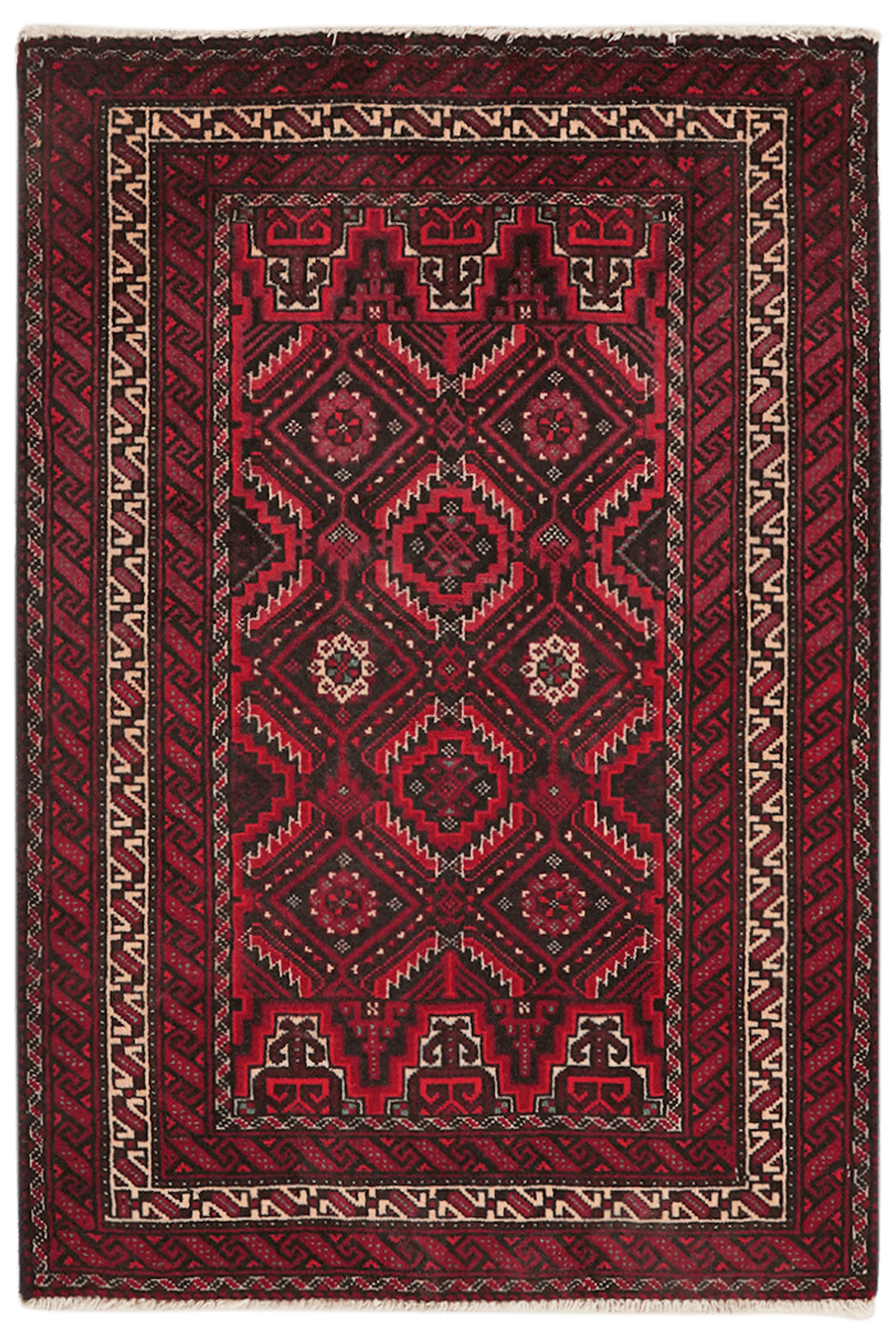 Belutch — Hand-knotted, 70x102 cm, Multicolor, 100% Virgin Wool | Main view