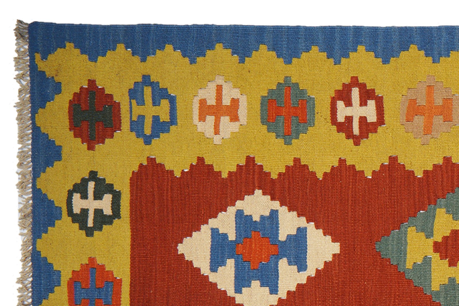 Kelim Gashgai — Handmade, 83x296 cm, Red, 100% Virgin Wool | View 3