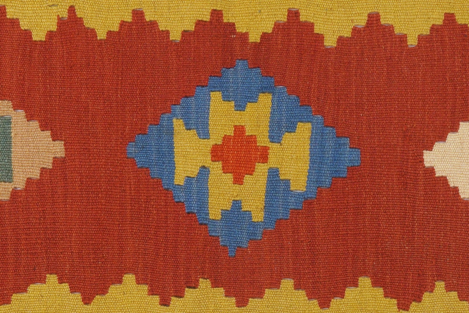 Kelim Gashgai — Handmade, 83x296 cm, Red, 100% Virgin Wool | View 7