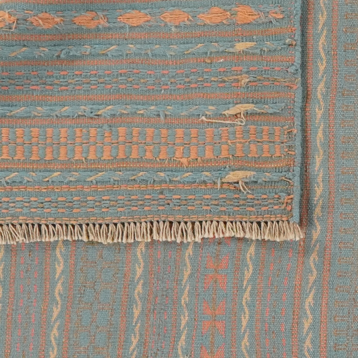 Kelim Kordi — Handmade, 172x246 cm, Blue, 100% Virgin Wool | View 6