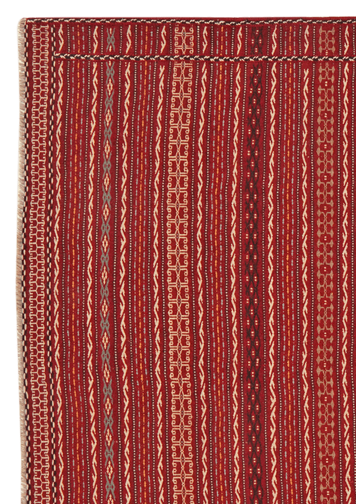 Kelim Kordi — Handmade, 166x241 cm, Red, 100% Virgin Wool | View 3