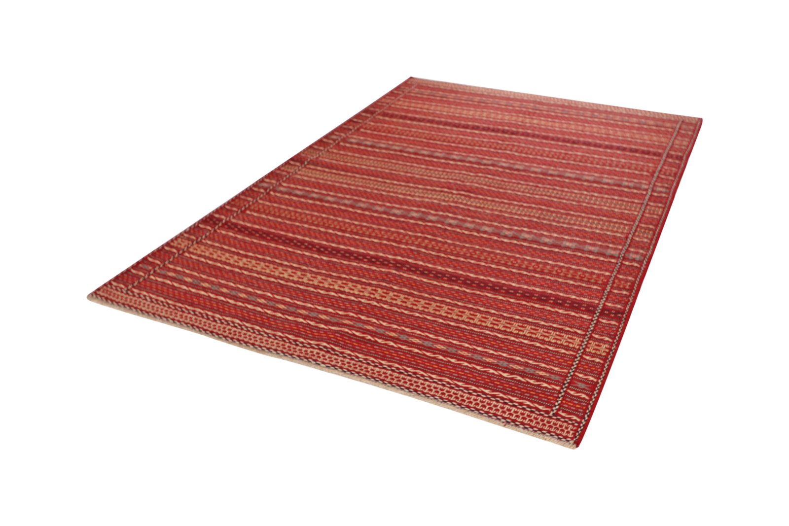 Kelim Kordi — Handmade, 166x241 cm, Red, 100% Virgin Wool | View 5