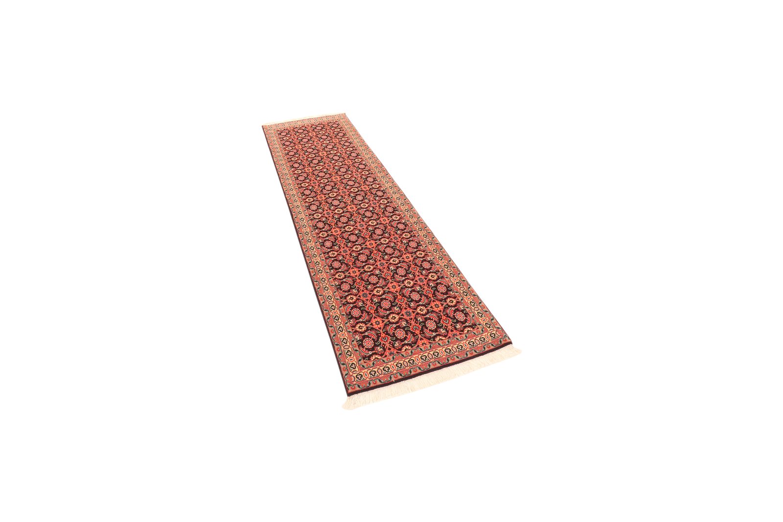 Tabriz 50 Raj — Hand-knotted, 63x203 cm, Black, 100% Virgin Wool | View 5