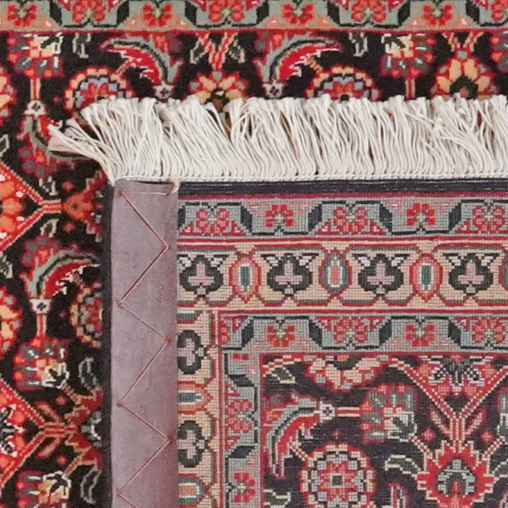 Tabriz 50 Raj — Hand-knotted, 63x203 cm, Black, 100% Virgin Wool | View 6