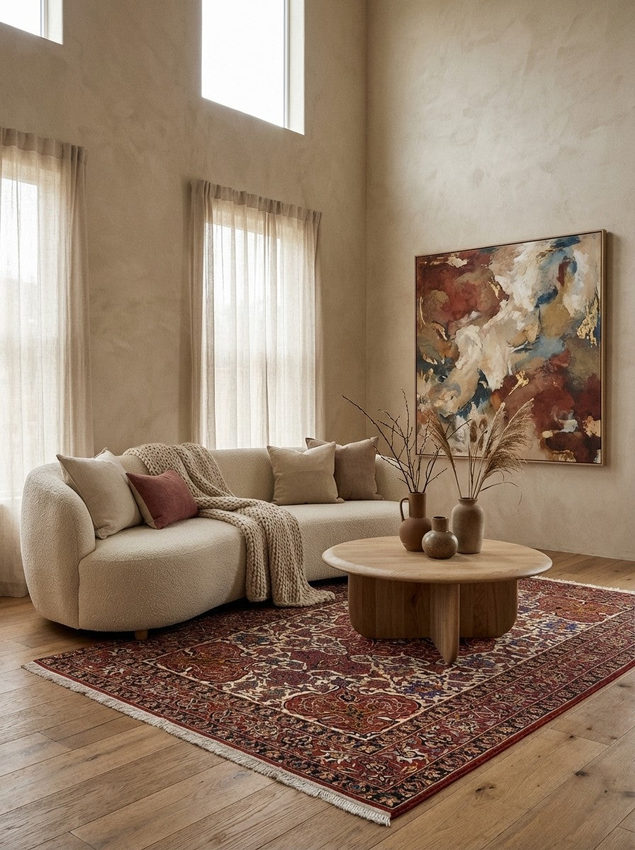 Isfahan — Hand-knotted, 144x240 cm, Brown, 100% Virgin Wool | Detail view