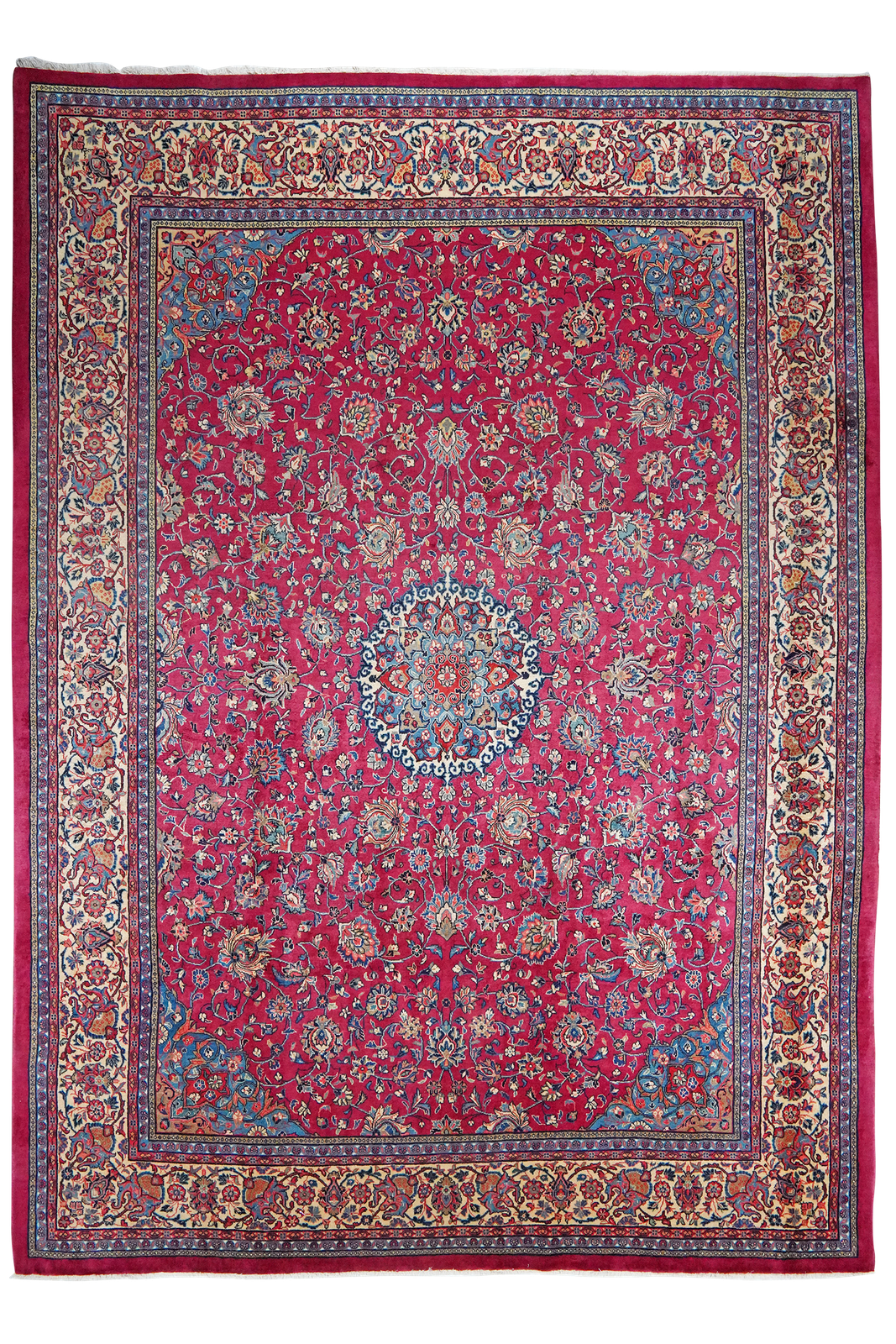 Sarough — Hand-knotted, 270x369 cm, Red, 100% Virgin Wool | Main view