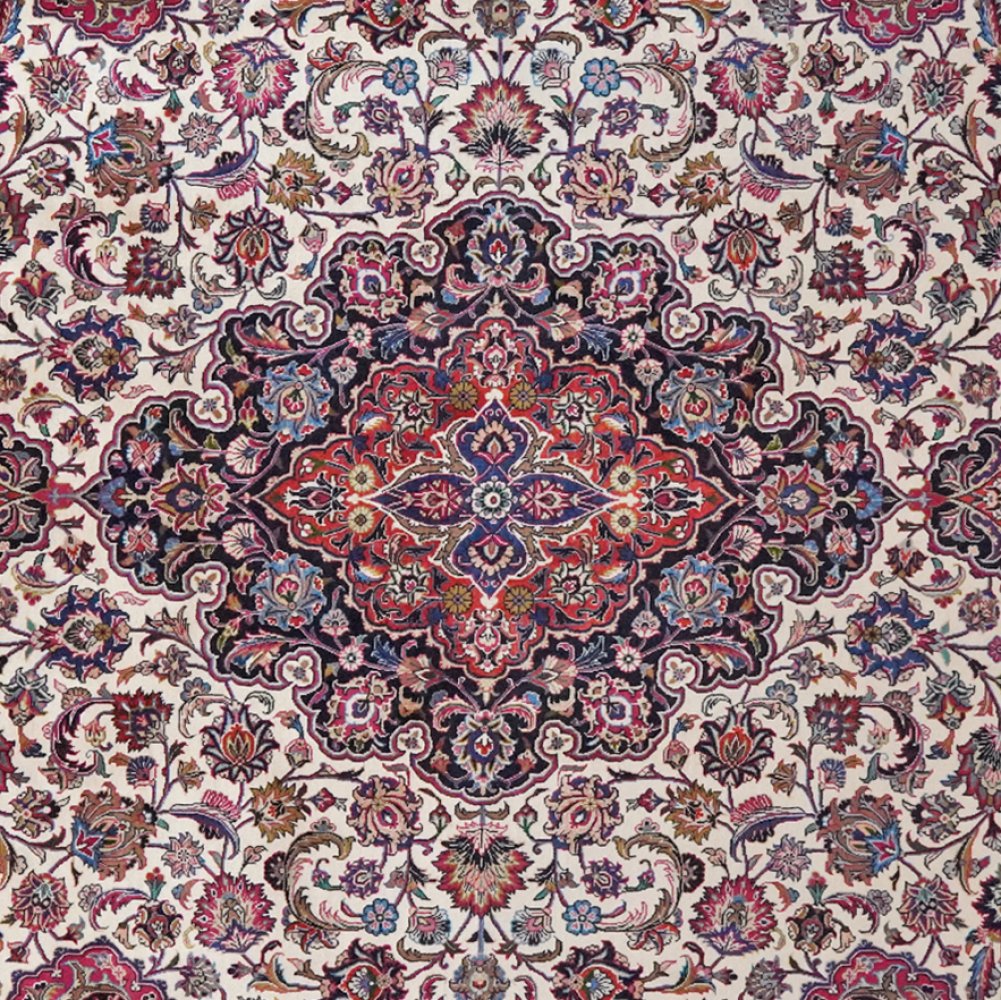 Mashad — Hand-knotted, 250x389 cm, Beige, 100% Virgin Wool | View 4
