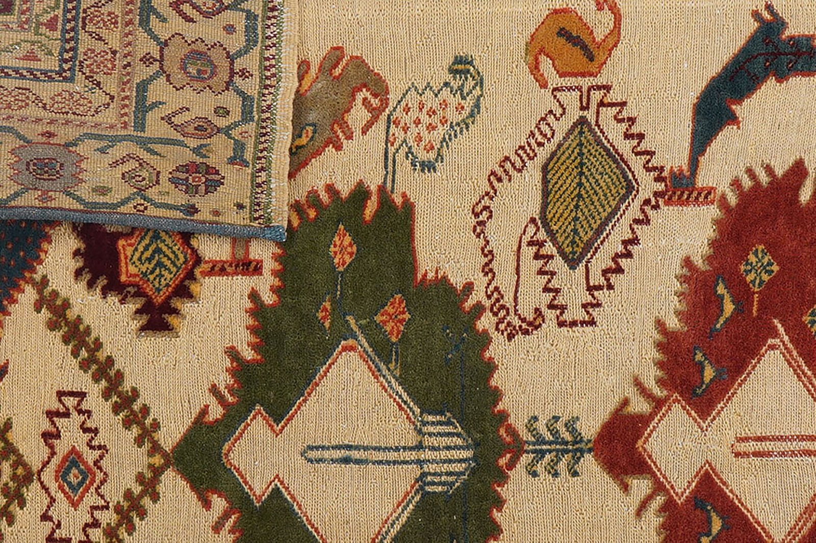 Kelim Belutch — Handmade, 162x169 cm, Beige, 100% Virgin Wool | View 7