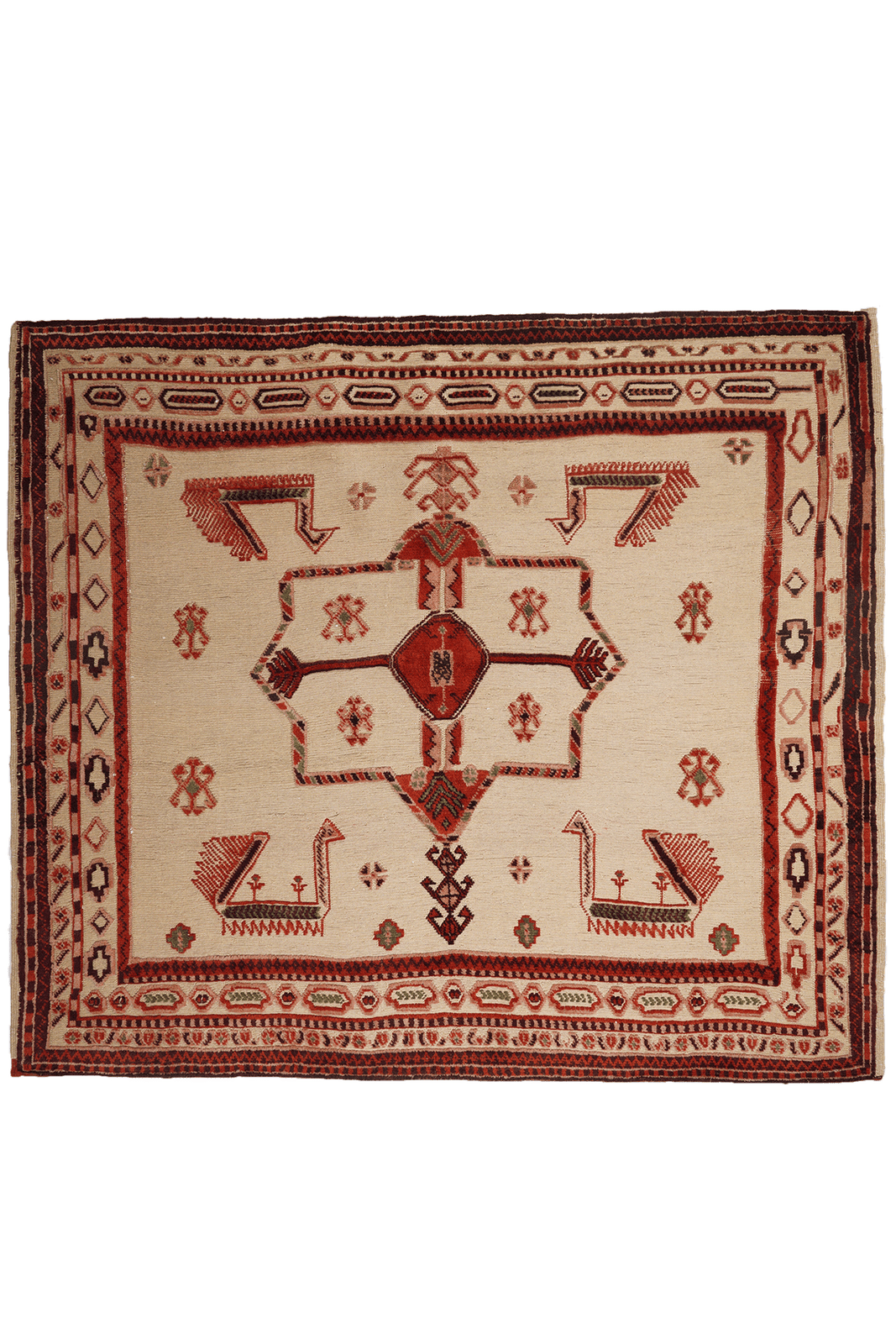 Kelim Belutch — Handmade, 191x167 cm, Brown, 100% Virgin Wool | Main view
