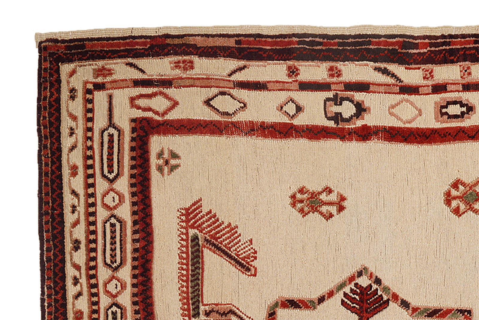 Kelim Belutch — Handmade, 191x167 cm, Brown, 100% Virgin Wool | View 3