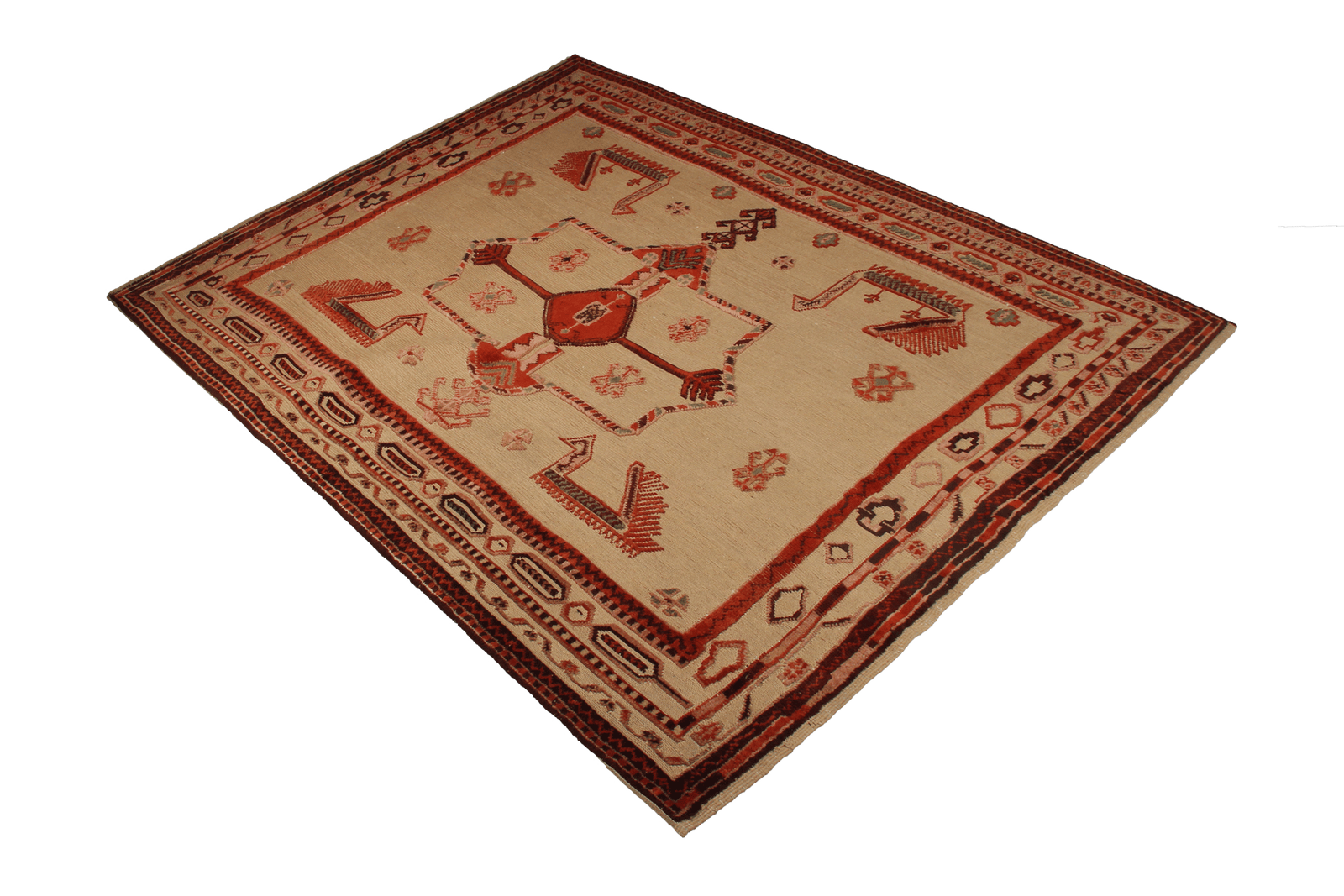 Kelim Belutch — Handmade, 191x167 cm, Brown, 100% Virgin Wool | View 4