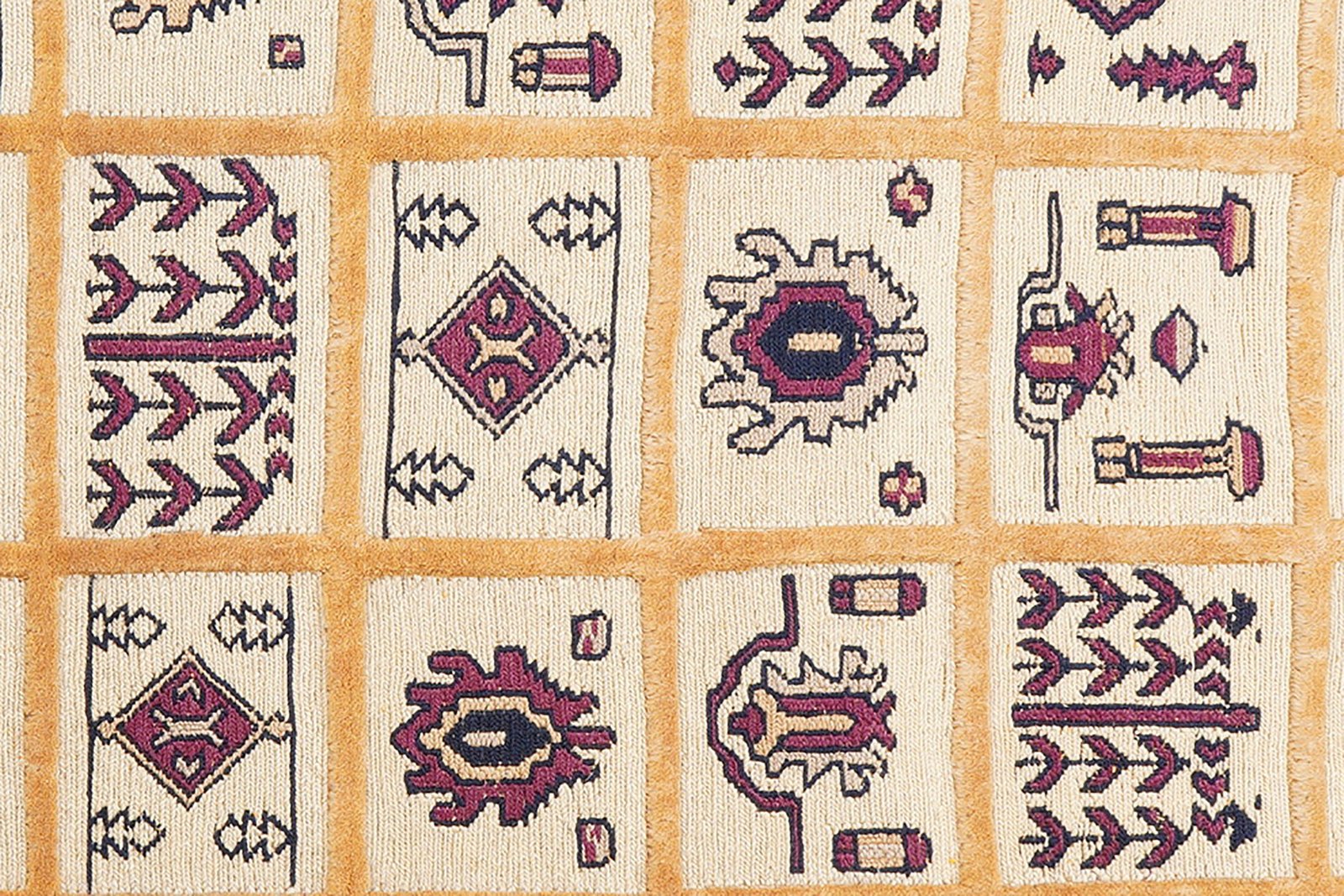 Kelim Belutch — Handmade, 146x161 cm, Beige, 100% Virgin Wool | View 6