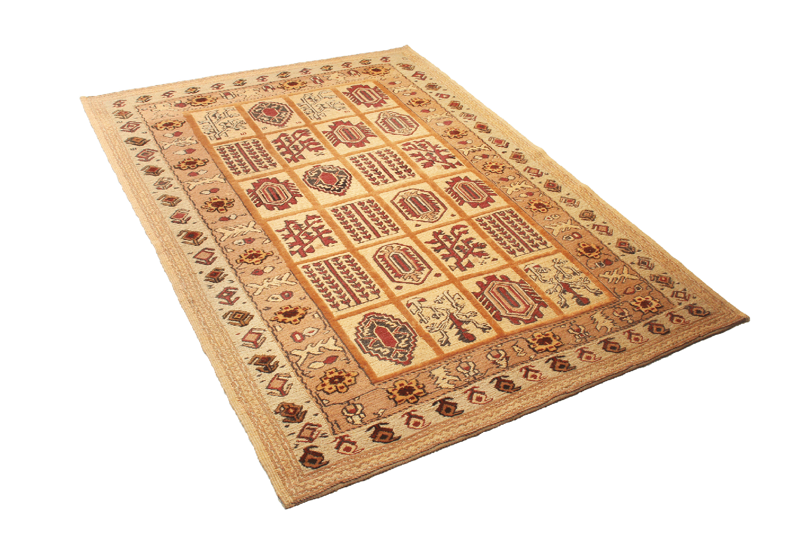 Kelim Belutch — Handmade, 132x175 cm, Beige, 100% Virgin Wool | View 4