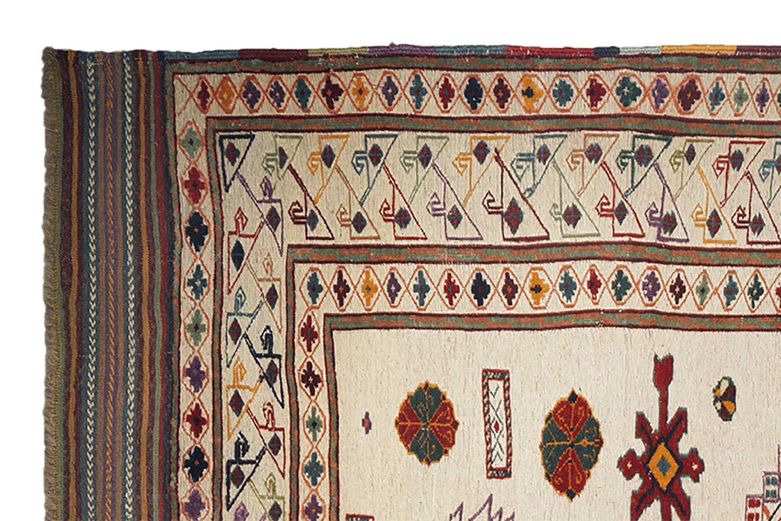 Kelim Belutch — Handmade, 210x271 cm, Beige, 100% Virgin Wool | View 3