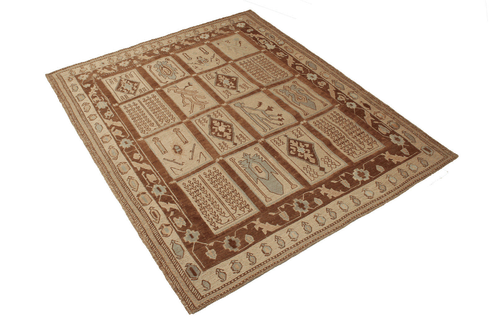 Kelim Belutch — Handmade, 146x181 cm, Beige, 100% Virgin Wool | View 4