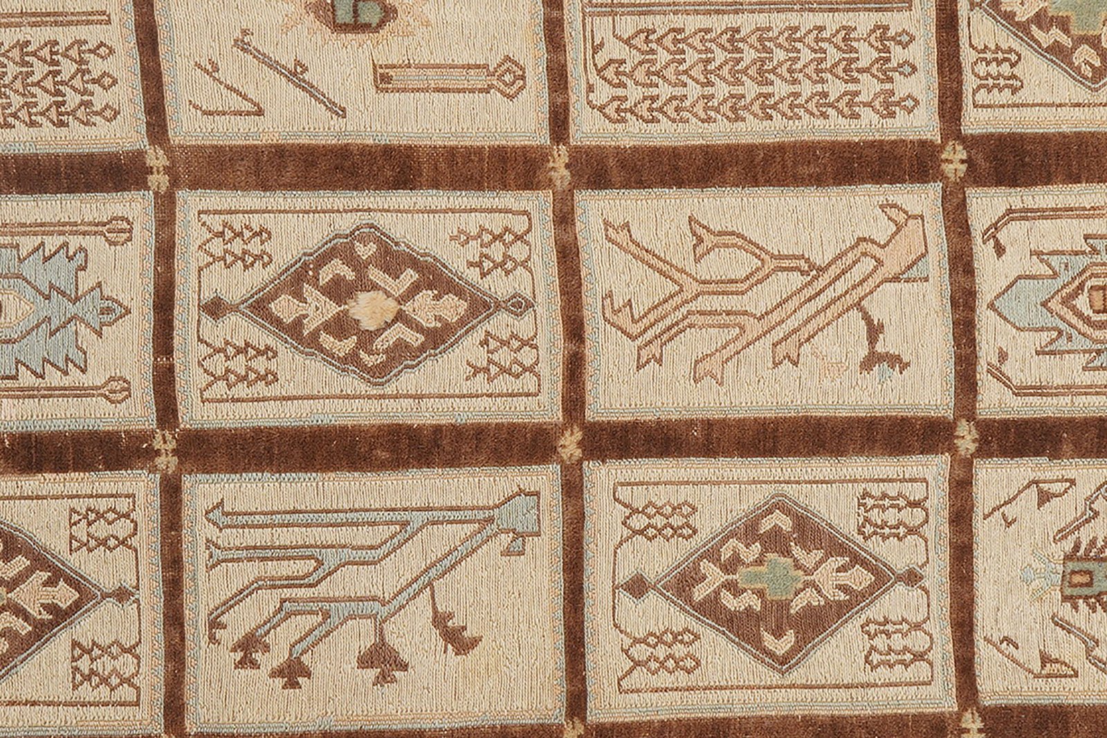 Kelim Belutch — Handmade, 146x181 cm, Beige, 100% Virgin Wool | View 6