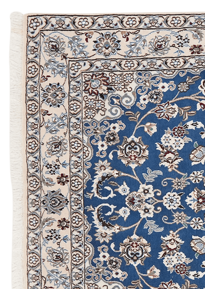 Nain 9La — Hand-knotted, 131x212 cm, Blue, 100% Virgin Wool | View 3