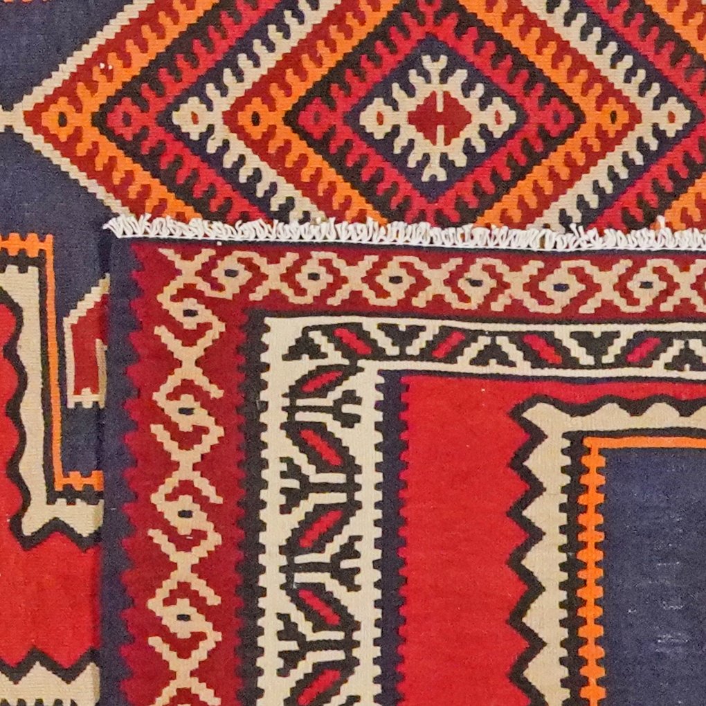 Kelim Ardebil — Handmade, 201x339 cm, Red, 100% Virgin Wool | View 6