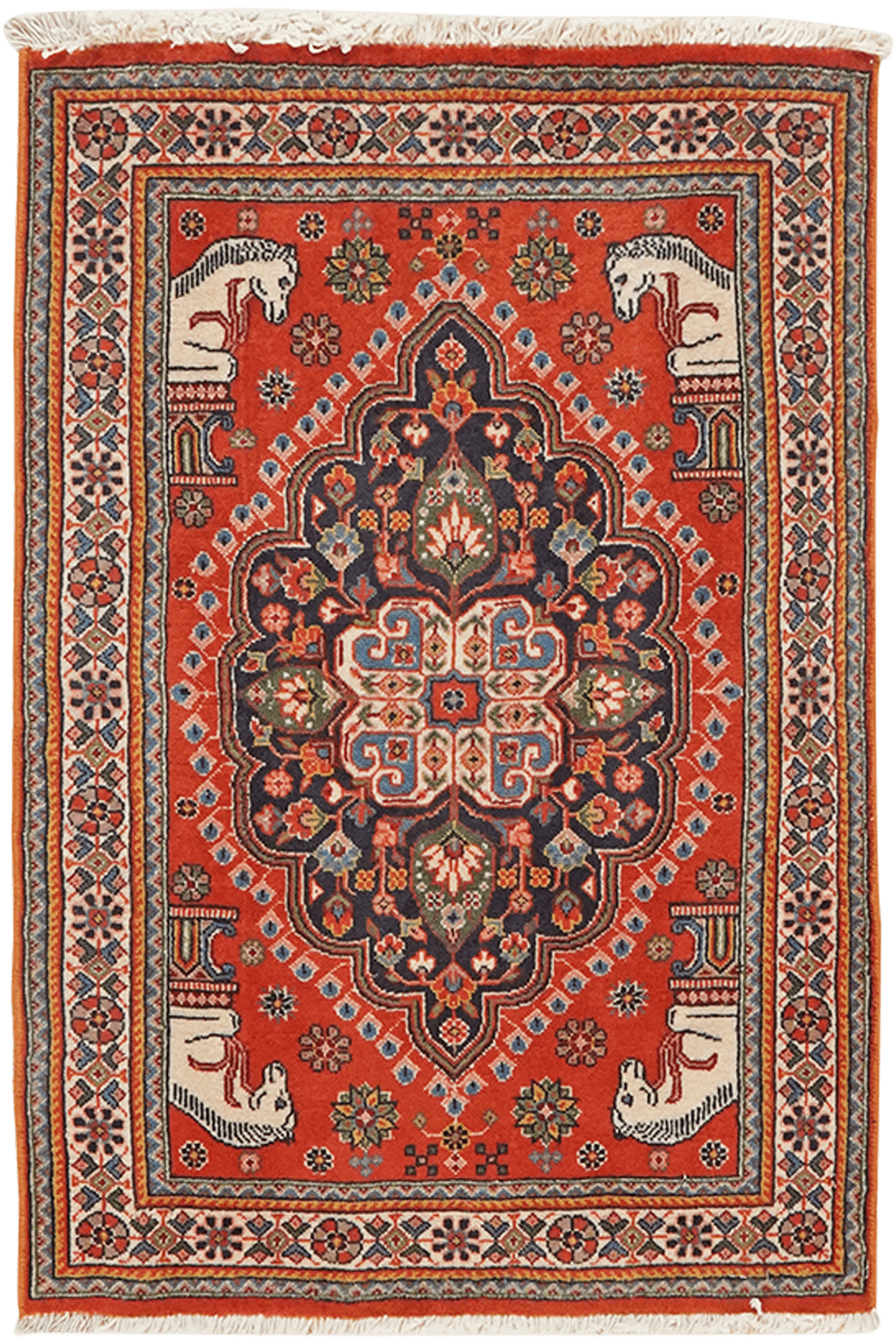 Gashgai — Hand-knotted, 56x83 cm, Blue, 100% Virgin Wool | Main view