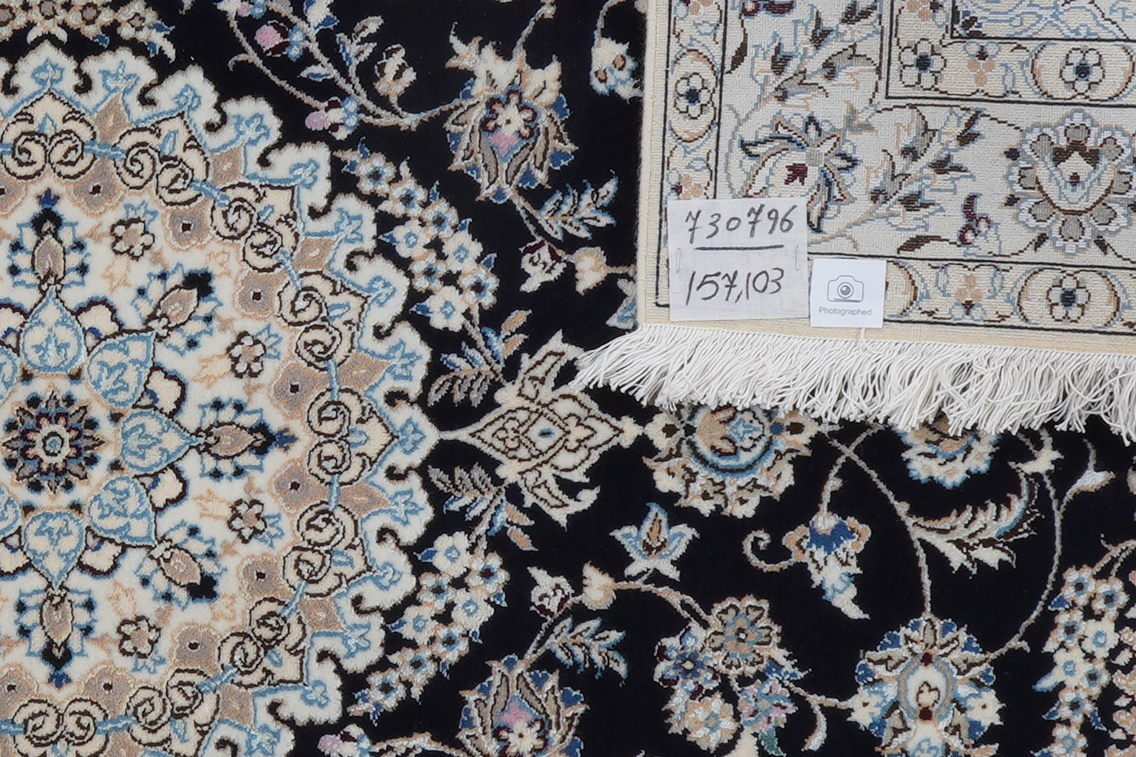 Nain 6La — Hand-knotted, 103x157 cm, Blue, 100% Virgin Wool | View 6