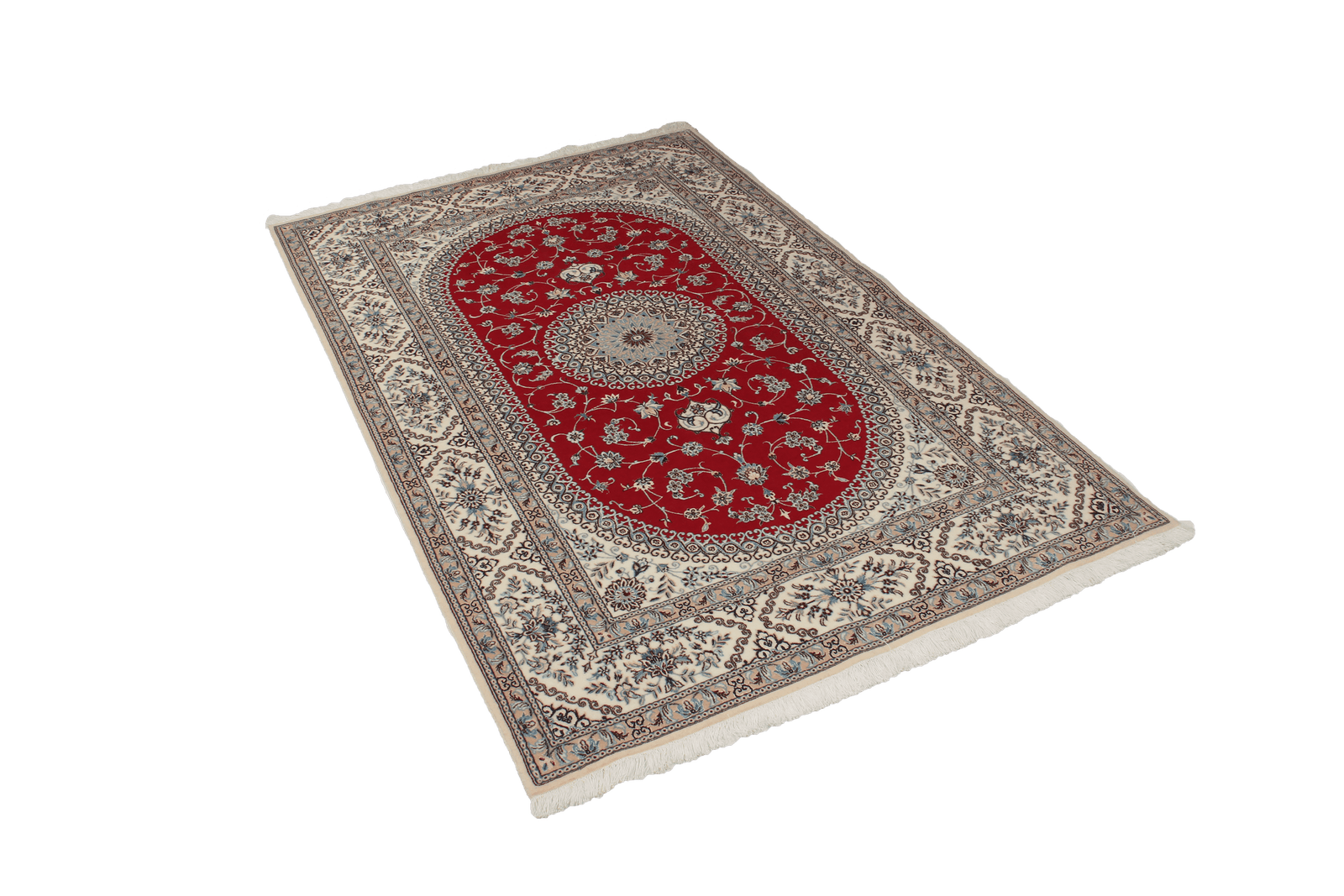 Nain 6La — Hand-knotted, 127x200 cm, Red, 100% Virgin Wool | View 4