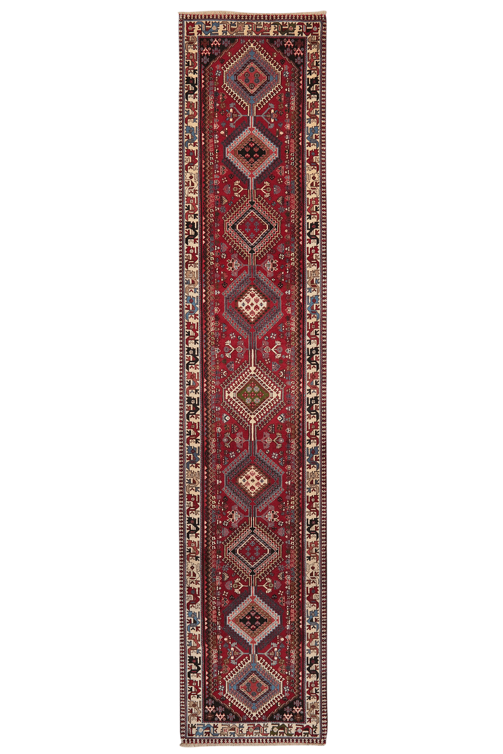 Yalameh — Hand-knotted, 80x394 cm, Red, 100% Virgin Wool | Main view