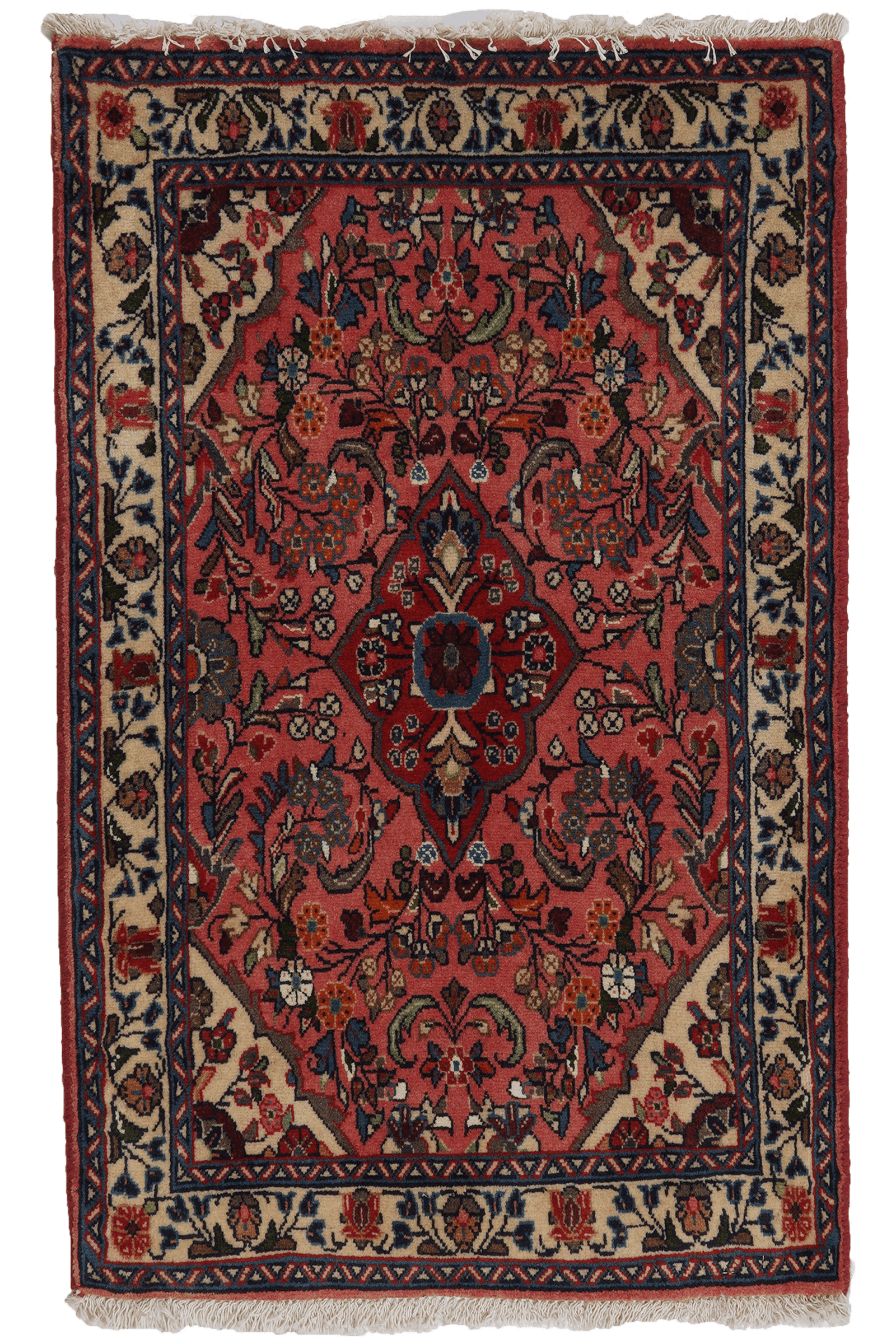 Sarough — Hand-knotted, 66x106 cm, Red, 100% Virgin Wool | Main view