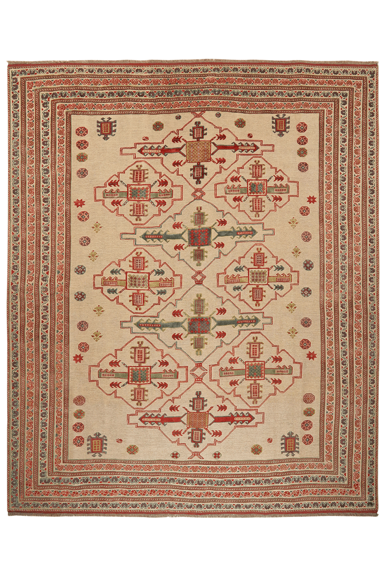 Kelim Belutch — Handmade, 242x290 cm, Beige, 100% Virgin Wool | Main view