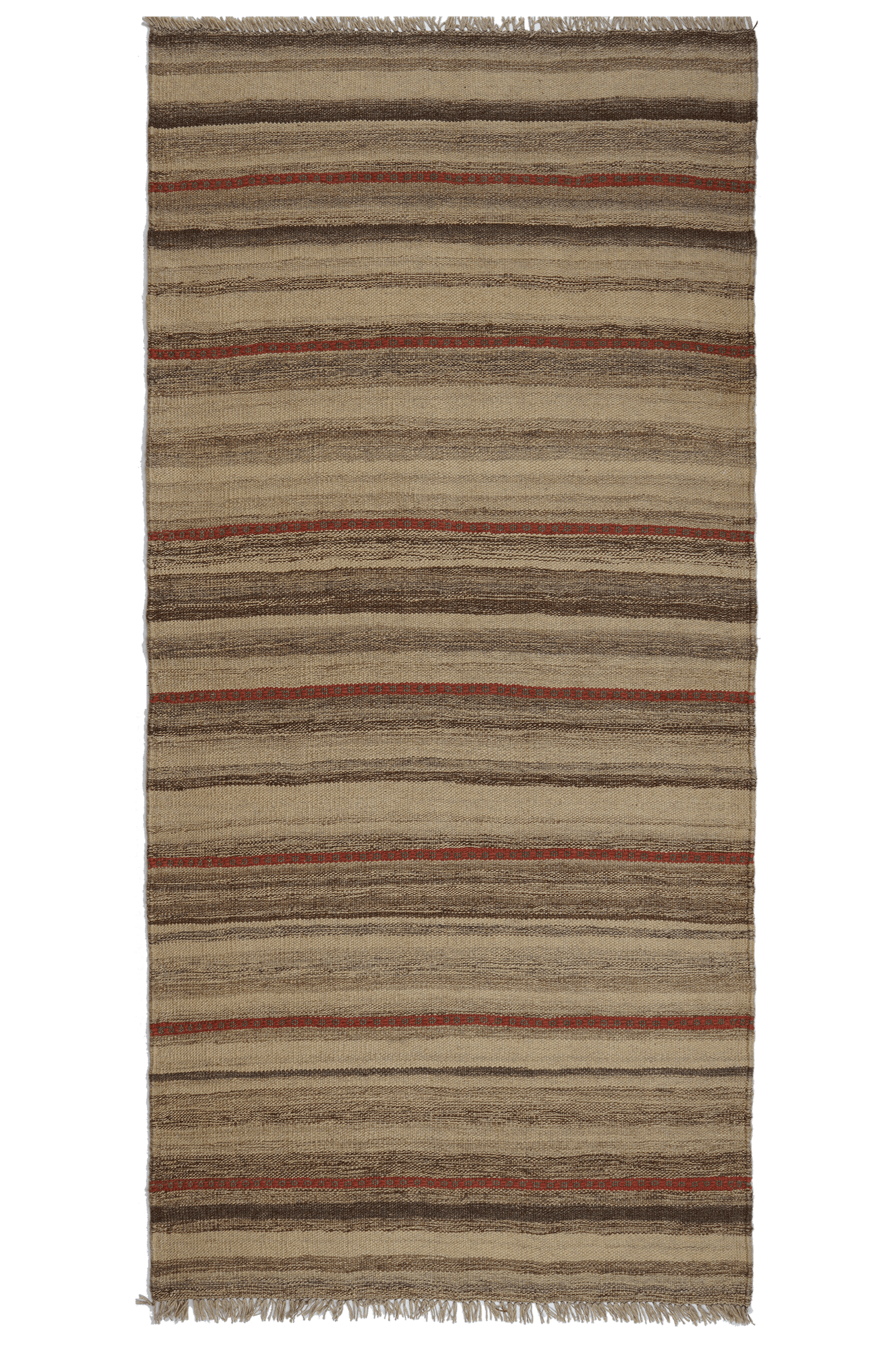 Kelim Gashgai — Handmade, 93x193 cm, Brown, 100% Virgin Wool | Main view