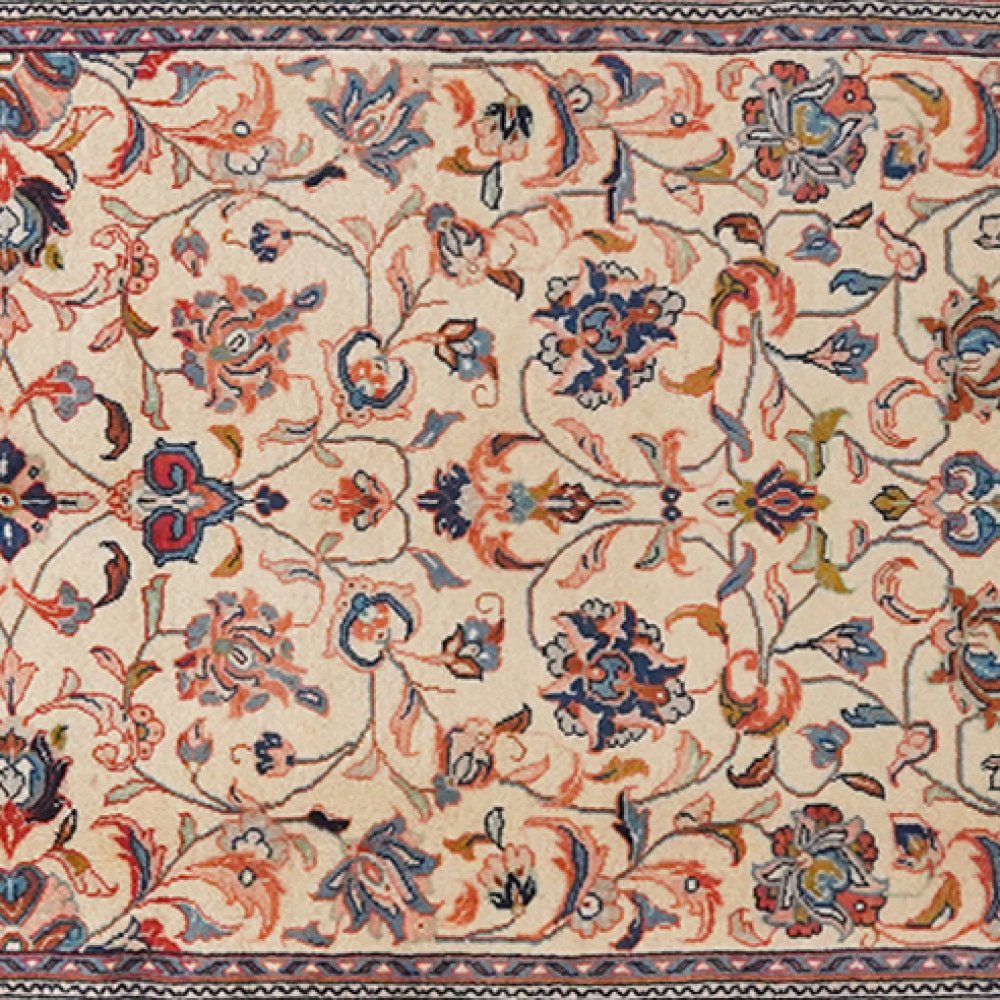 Sarough — Hand-knotted, 111x427 cm, Beige, 100% Virgin Wool | View 4