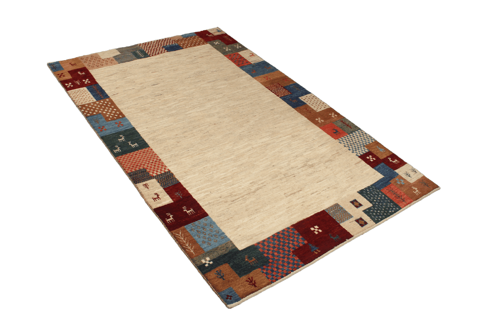 Rizbaf — Hand-knotted, 122x194 cm, Beige, 100% Virgin Wool | View 4
