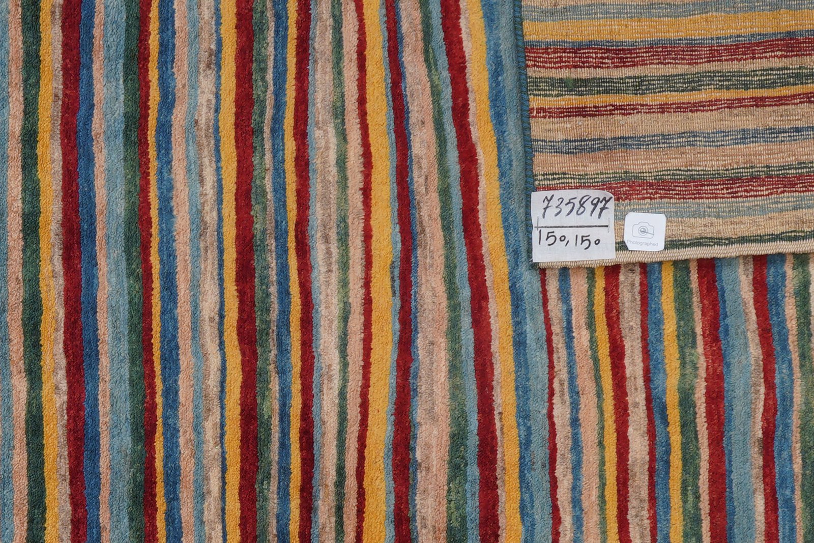 Rizbaf — Hand-knotted, 150x150 cm, Multicolor, 100% Virgin Wool | View 6