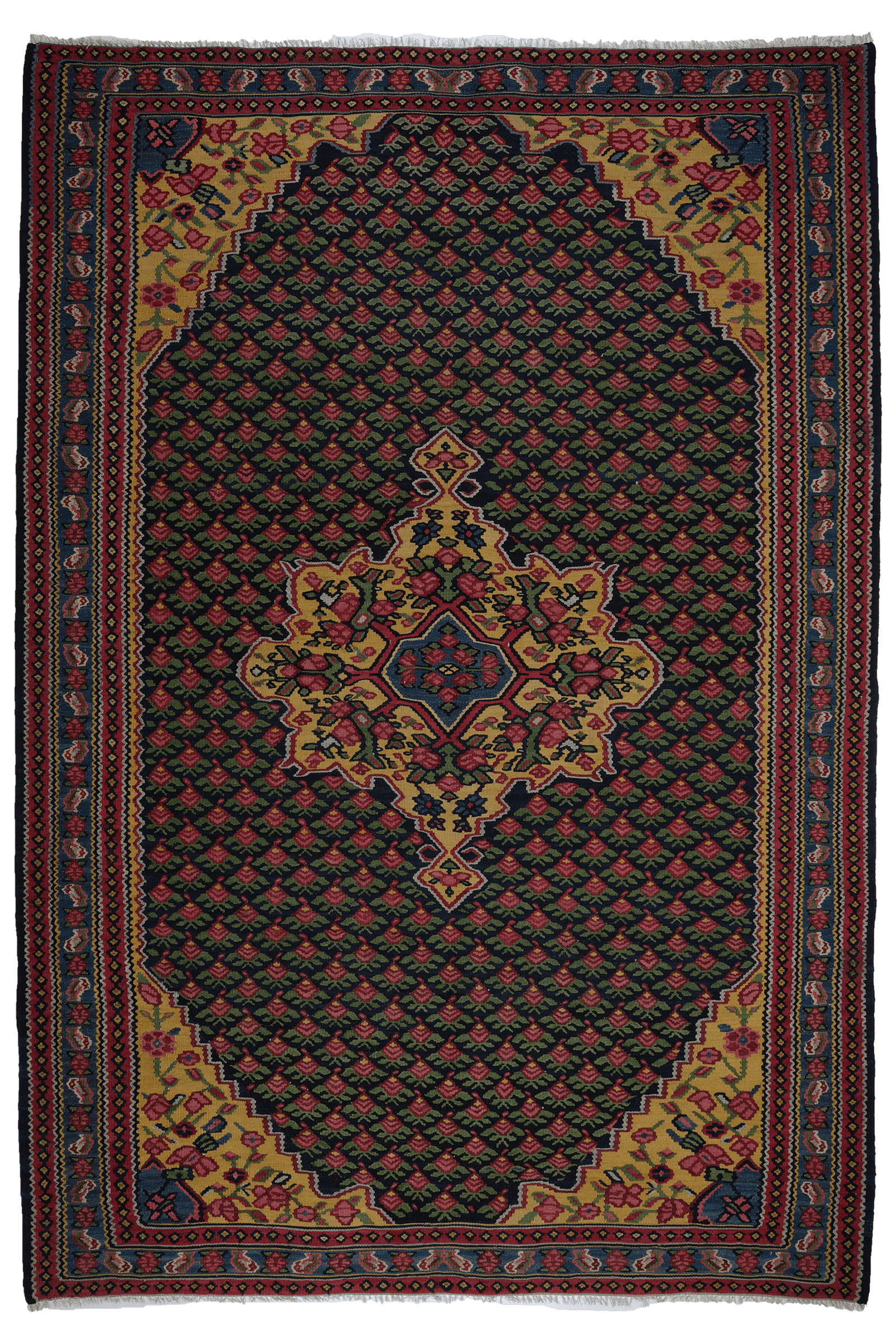 Kelim Bidjar — Handmade, 149x217 cm, Blue, 100% Virgin Wool | Main view