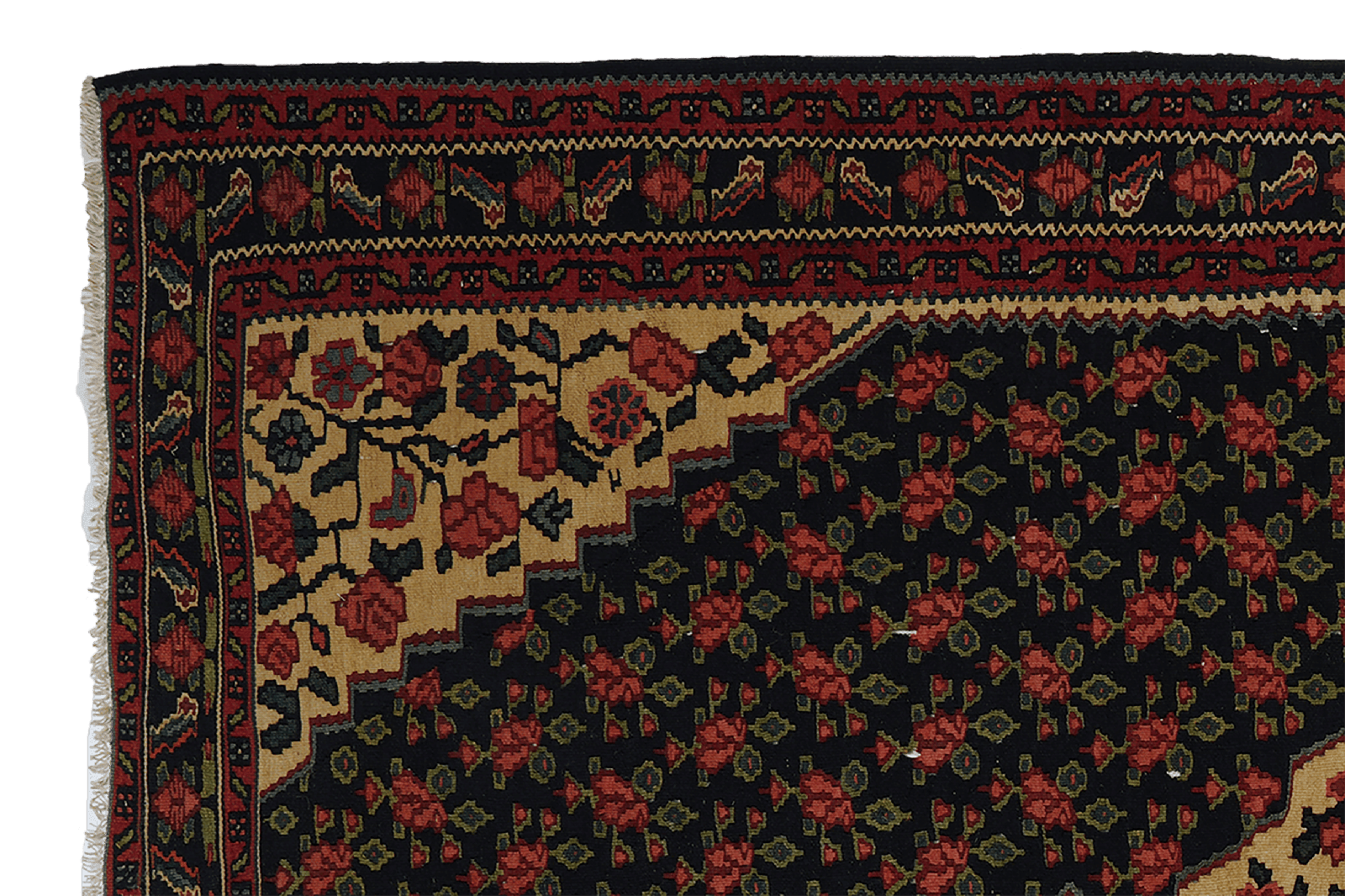 Kelim Bidjar — Handmade, 122x187 cm, Black, 100% Virgin Wool | View 3