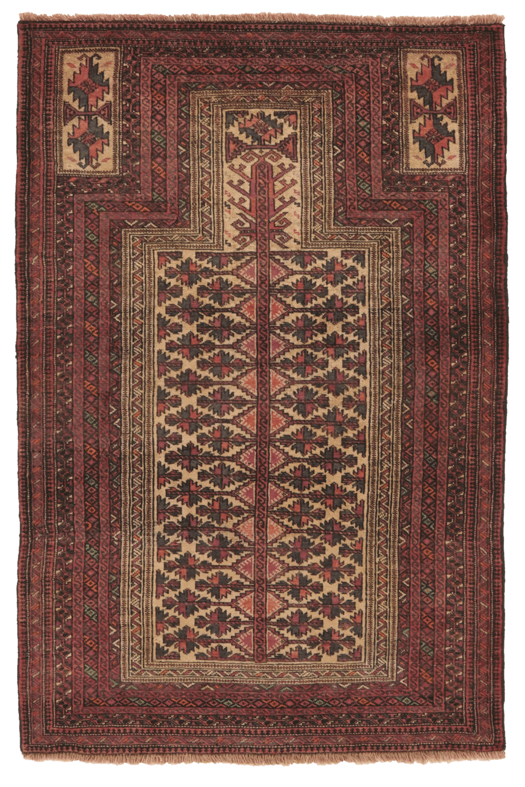 Belutch — Hand-knotted, 104x159 cm, Multicolor, 100% Virgin Wool | Main view