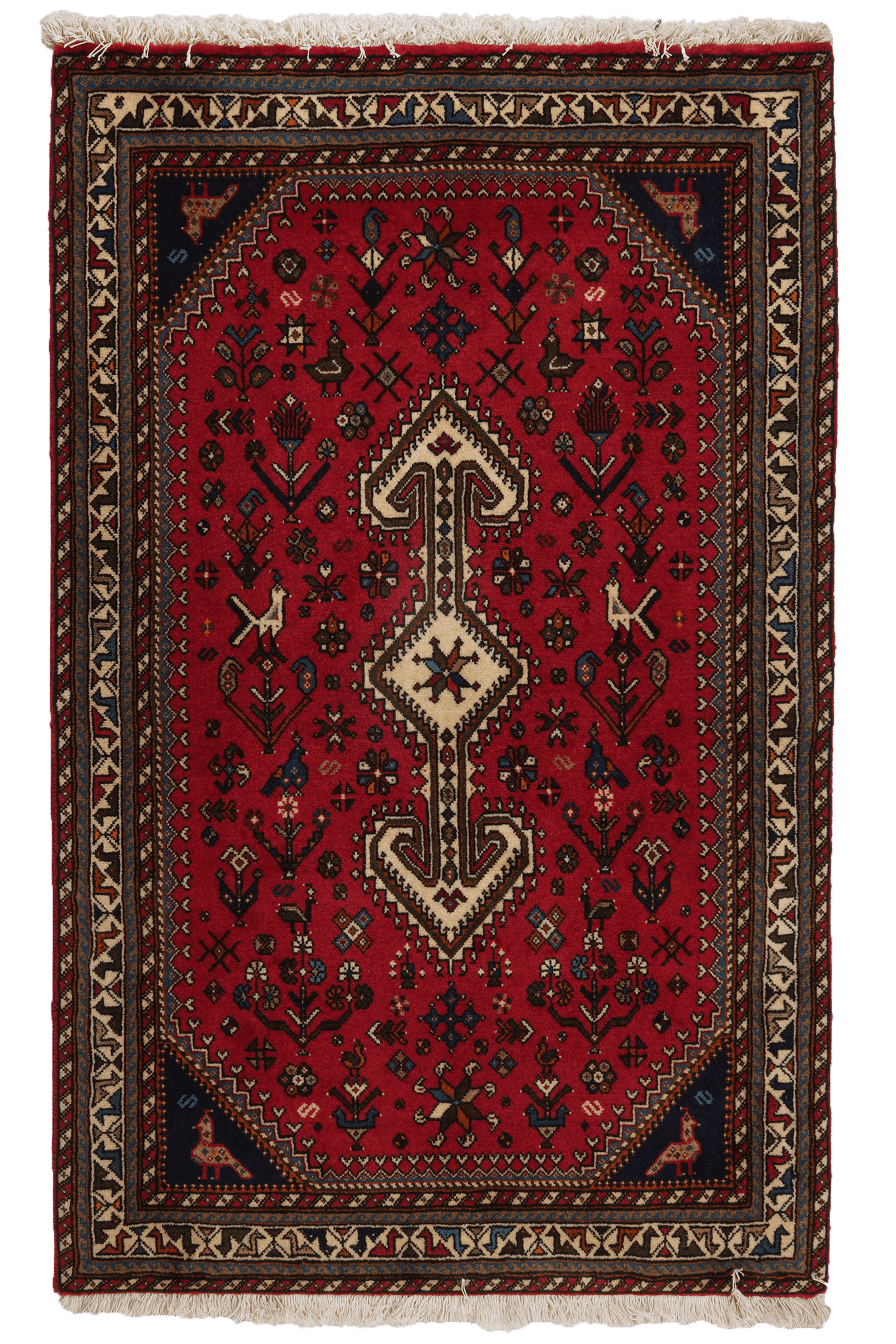 Nasrabad — Hand-knotted, 80x130 cm, Red, 100% Virgin Wool | Main view