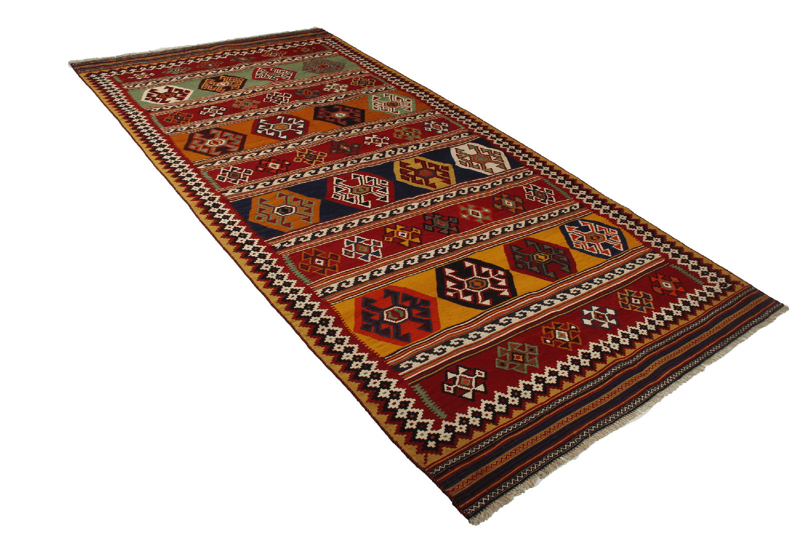 Kelim Gashgai Old — Handmade, 147x303 cm, Multicolor, 100% Virgin Wool | View 4