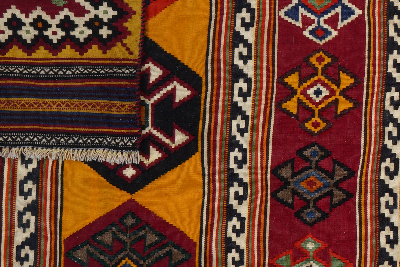 Kelim Gashgai Old — Handmade, 147x303 cm, Multicolor, 100% Virgin Wool | View 7