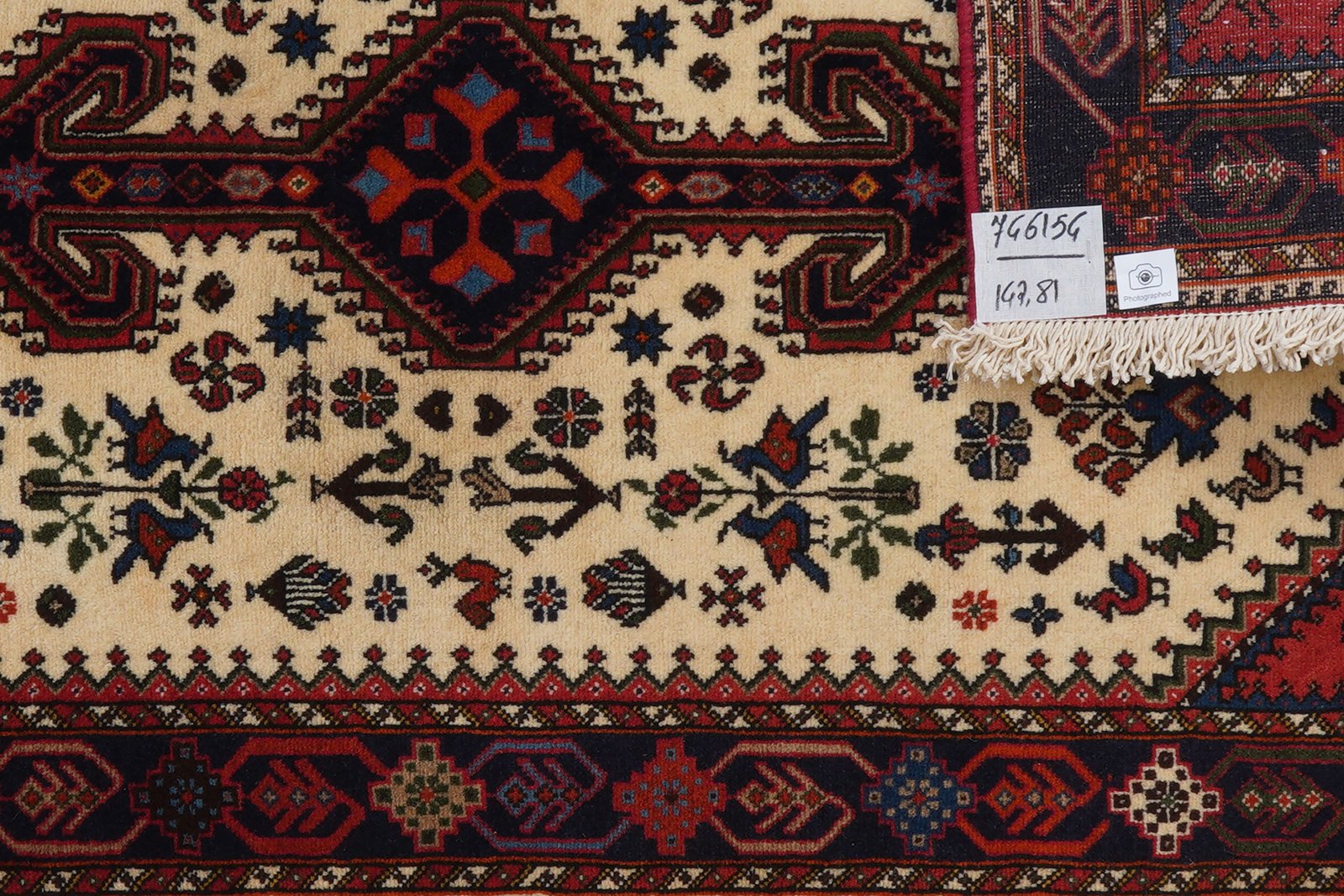 Nasrabad — Hand-knotted, 81x142 cm, Beige, 100% Virgin Wool | View 6