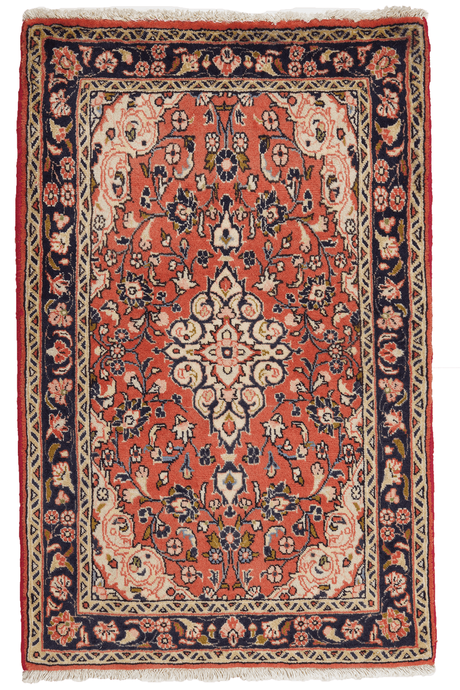 Sarough — Hand-knotted, 70x111 cm, Red, 100% Virgin Wool | Main view